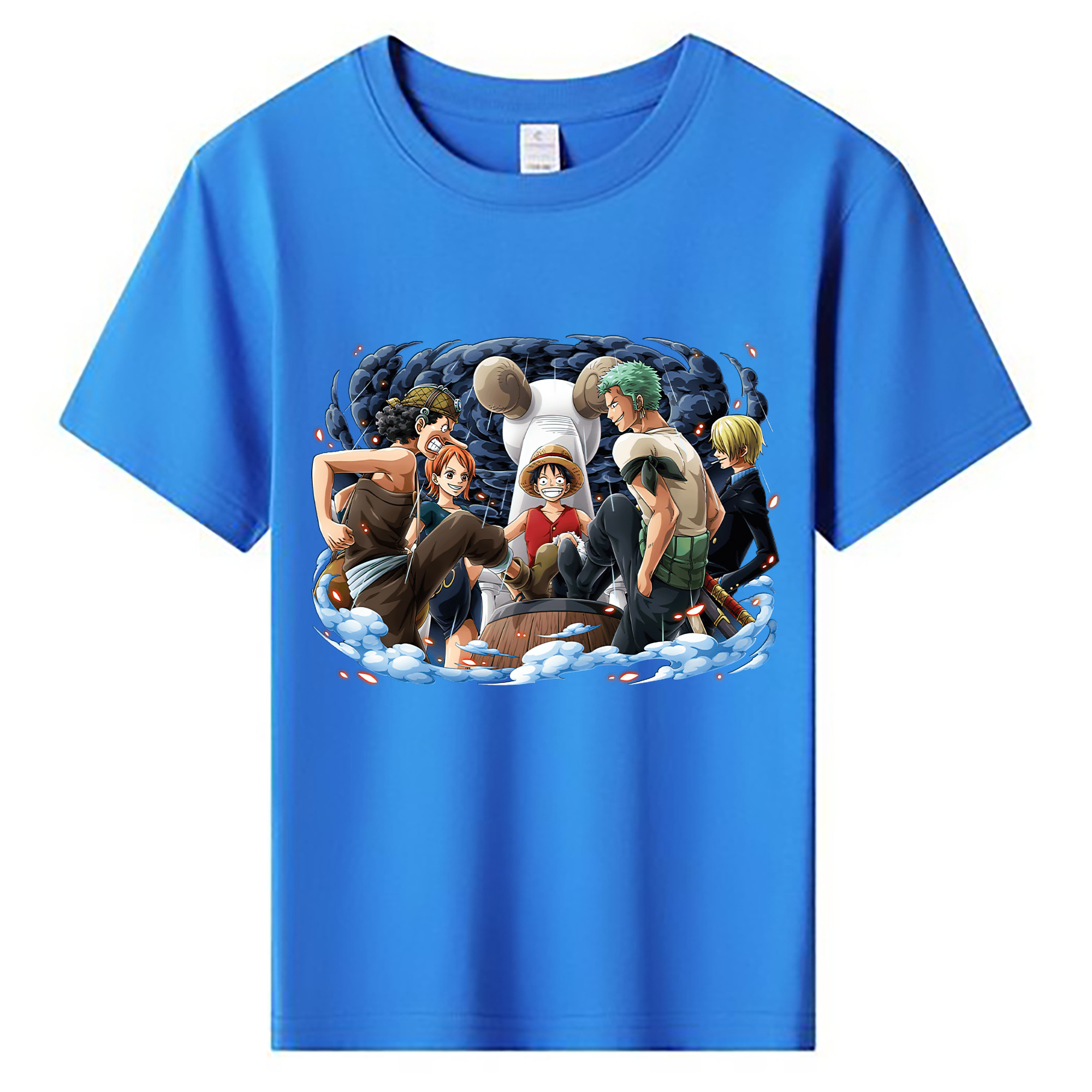 ワンピース モンキー・D・ルフィ ONE PIECE Monkey D. Luffy 綿100％キッズTシャツ（フロントプリント）